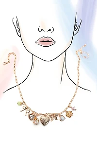 CHARM NECKLACE-HEART LOCKET BUTTERFLY BOW FLOWER | 80N91736