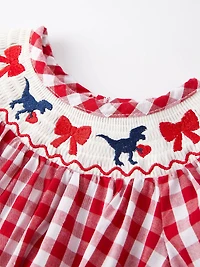 Girls Dinosaur Bow Romper