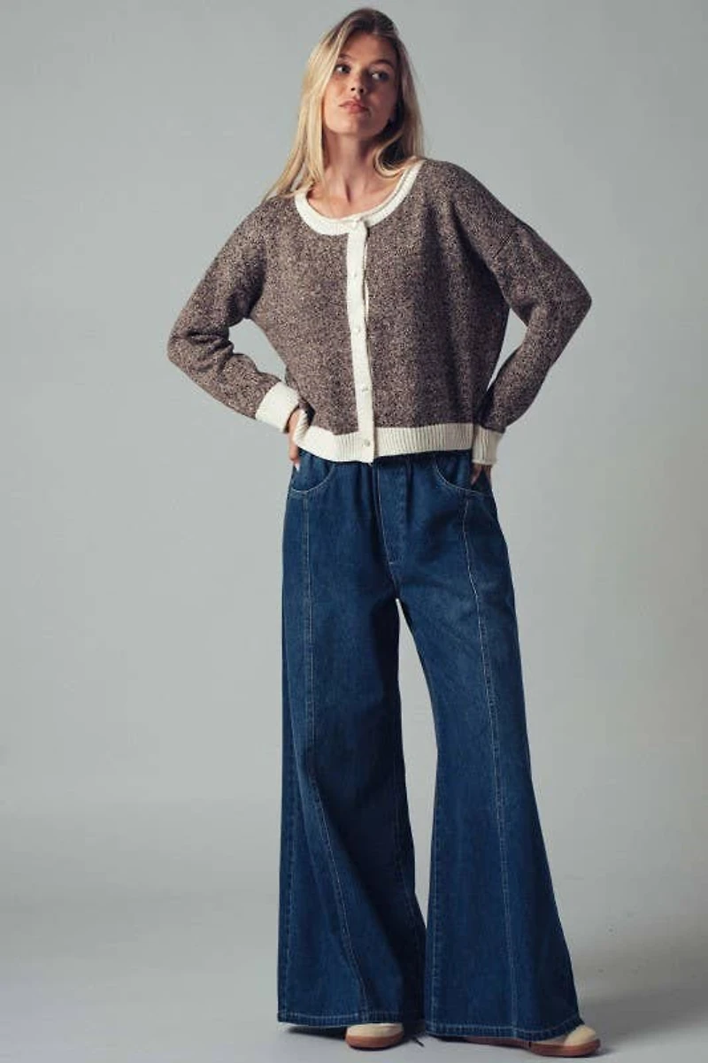 Soft Knit Button-front Sweater Cardigan For Women