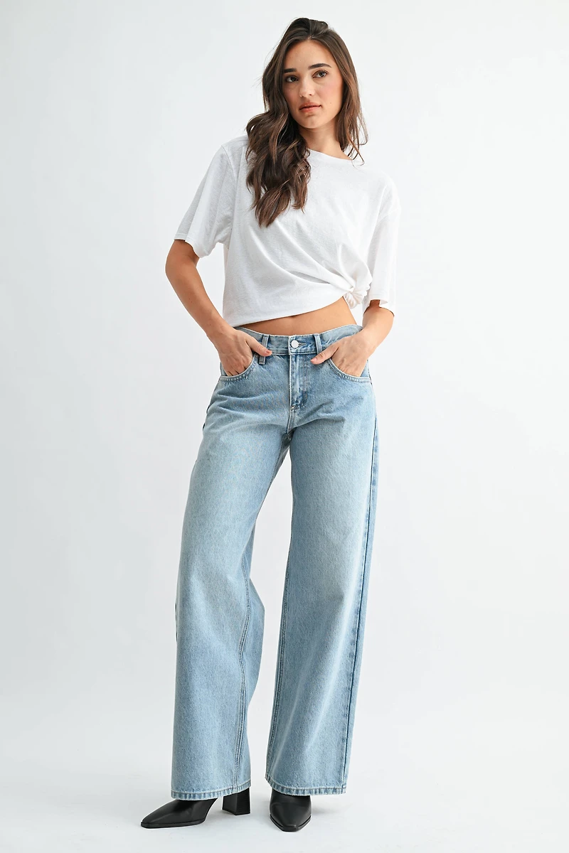 Light Denim Wide Leg Jean