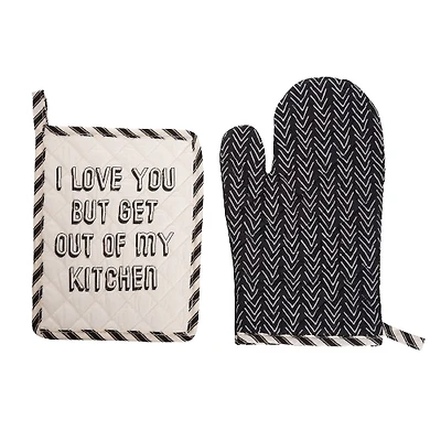 Get Out Pot Holder & Oven Mitt
