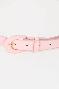 Pink Buckle Leather Belt