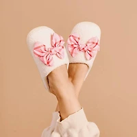 Fuzzy Slippers Betty Bow Plaid