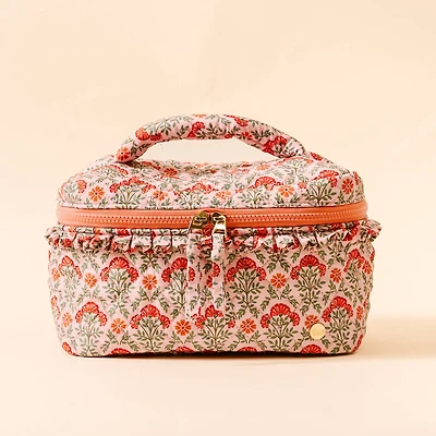 Glam & Go Quilted Cosmetic Bag-Everbloom Dusty Rose