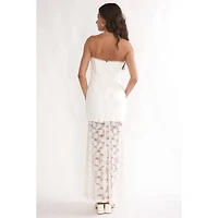 White Floral Lace Maxi Dress