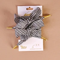 Step It Up Shoelaces-Gingham Black