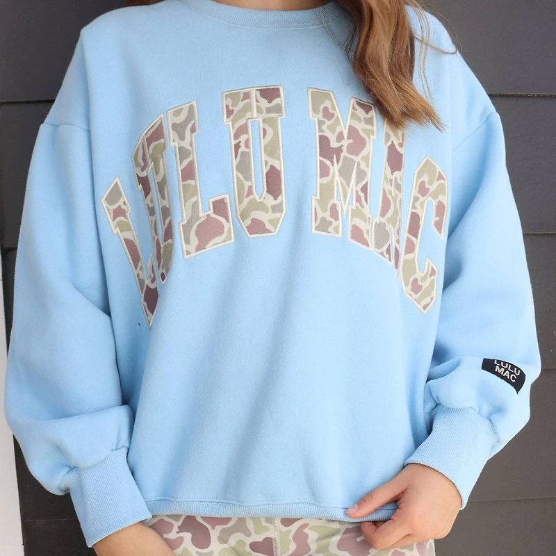 Light Blue Camo Sweatshirt Lulu Mac