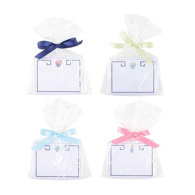 Turquoise Leaf Scallop Note Cards