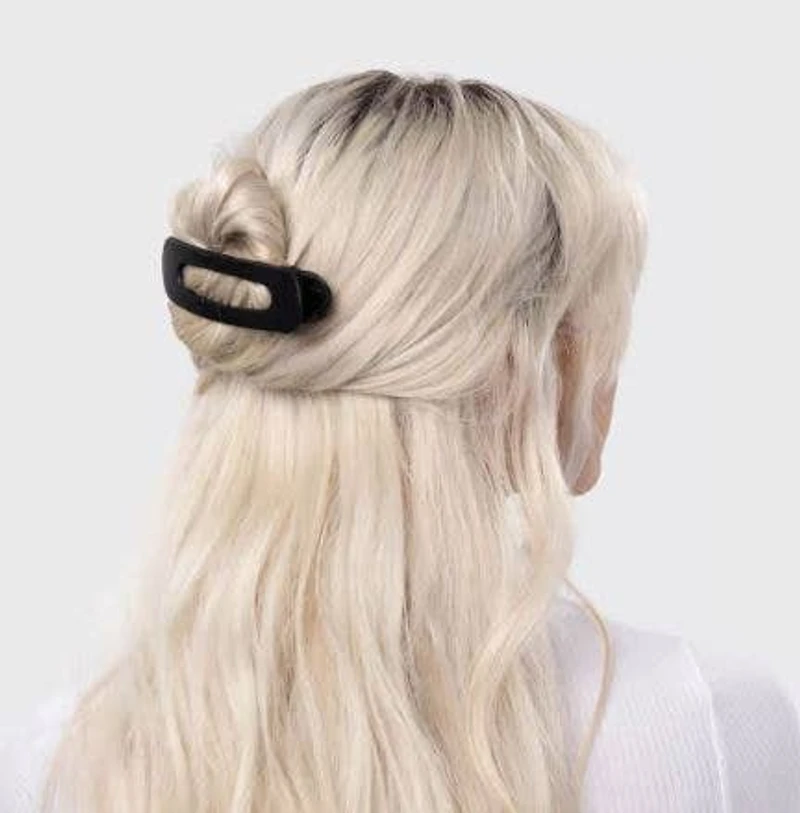 Flat Lay Claw Clip 2pc Flat - Black & Tort
