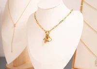 Stainless Steel Paperclip Carabiner Charm Holder Necklace
