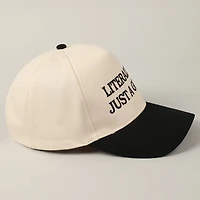 Literally Just A Girl Embroidery Two Tone Trucker Hat: FUCHSIA / ONE SIZE