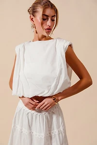 Sleeveless Crop Bubble Top & Skirt Set