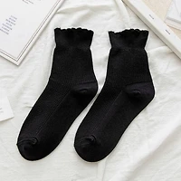 Black Ruffled Tube Socks