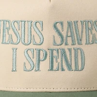 Jesus Saves I Spend Trucker Hat/ Green