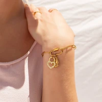 18K Gold Stainless Steel Paperclip Bracelet