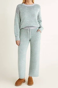 Aqua & Blue Stripe Sweater Pants Set