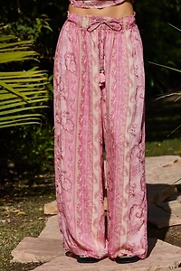 Pink Paisley Print Pants