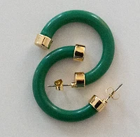 Kelly Green Small Hoop Earrings