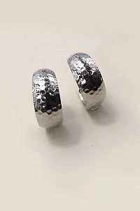HAMMERED HOOP EARRINGS | 31E23040: GOLD
