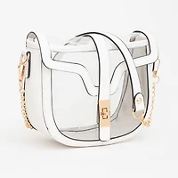 White Clear Transparent Saddle Bag