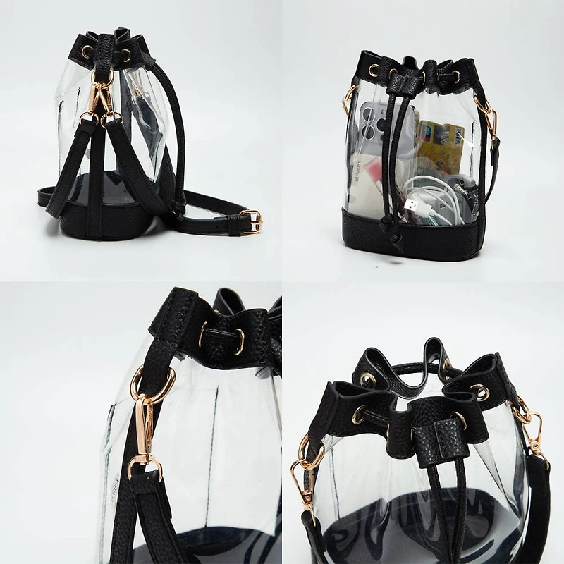 Gray Clear Bucket Bag