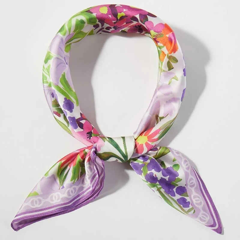 Blue Flower Garden Bandana Scarf
