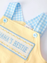 "MAMA'S BESTIE " Embroidered Baby Romper