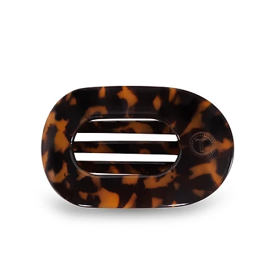 Tortoise Small Round Flat Hair Clip