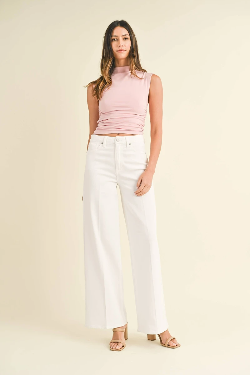 White Palazzo Wide Leg Jeans