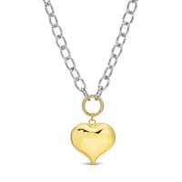 Two-Tone Bubble Heart Statement Necklace