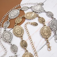 Silver Ornate Oval Western Concho Belt