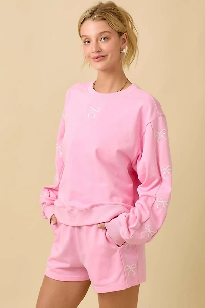 Pink Bow Crewneck