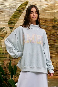 AMEN Patchwork Mock Neck
