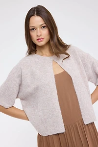 Light Brown Single Button Cape Sweater