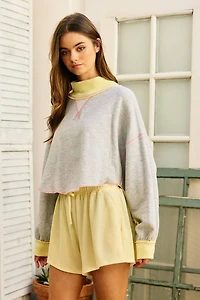 Yellow Drawstring Knit Shorts