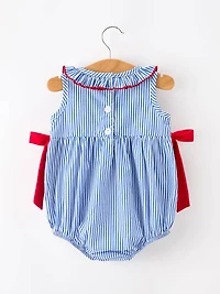 4th of July Plaid Smocked Romper