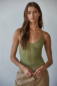 Green Jacquard Pattern Top