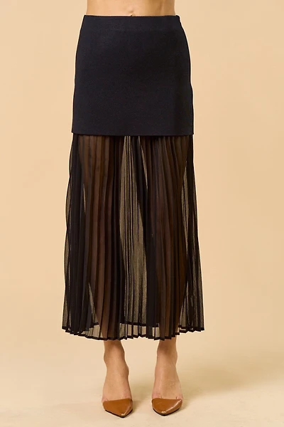 Black Mixed Media Skirt