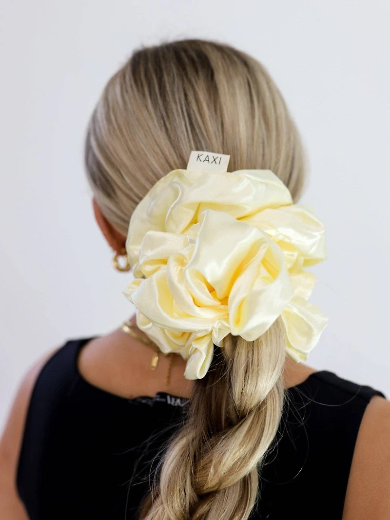 Cream Jumbo Sleep Silk Scrunchie