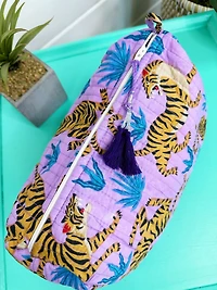 Cosmetics Bag | Quilted Makeup Bags | Toiletry Bag  | Tigers