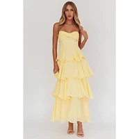 Yellow Ruffle Tiered Maxi Dress