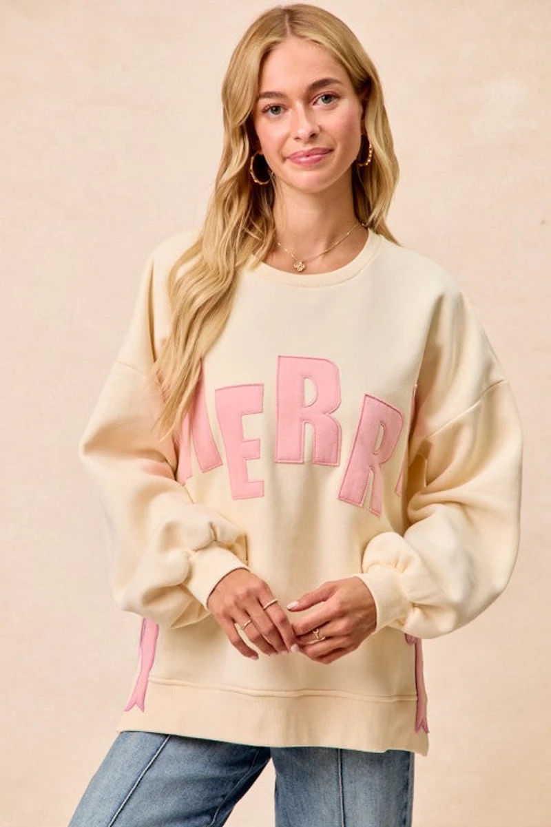 Pink Merry Christmas Sweatshirt
