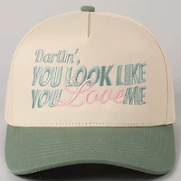 You Look Like You Love Me Embroidery Trucker Hat: Red / ONE SIZE