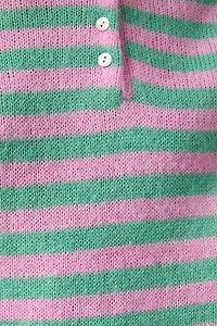 Pink & Green Striped Sweater