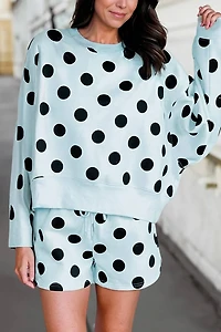 Blue Polka Dot Short Set