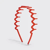 Recycled Plastic Zigzag Headbands 2pc Set - Gold & Red