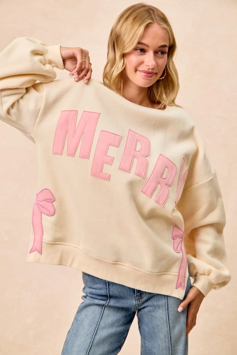 Pink Merry Christmas Sweatshirt