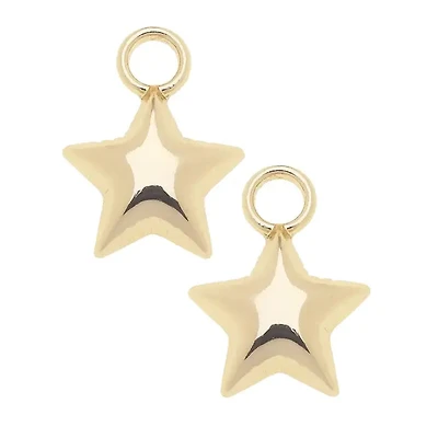 Gold Puffy Star Huggie Charm