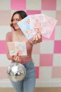 lets celebrate disco ball congratulations card