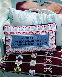 Uncomfortable Needlepoint Pillow